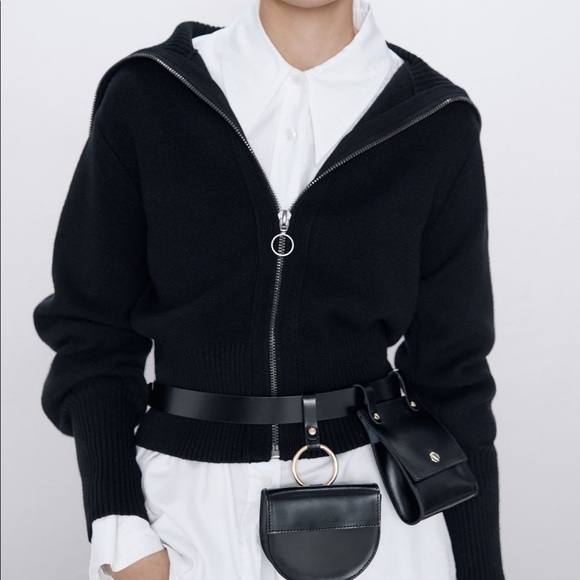 zip up knit jacket trf